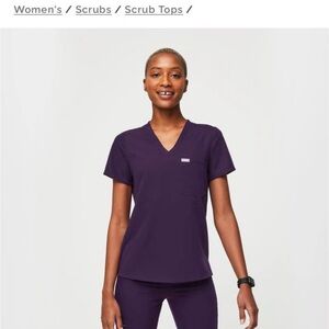 Purple Women's FIGS Catarina Scrub Top